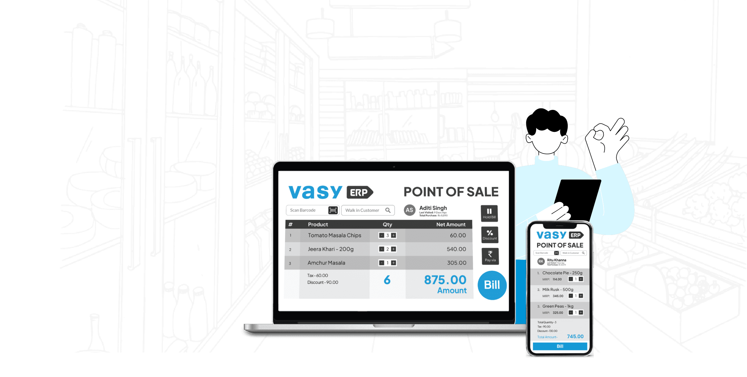 pos software for supermarket and grocery stores